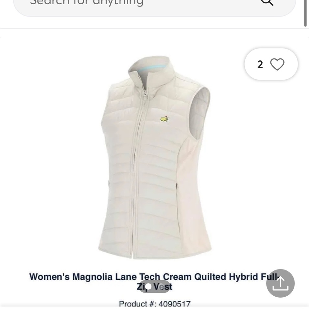 Women’s 2023 Masters golf vest size large brand new
